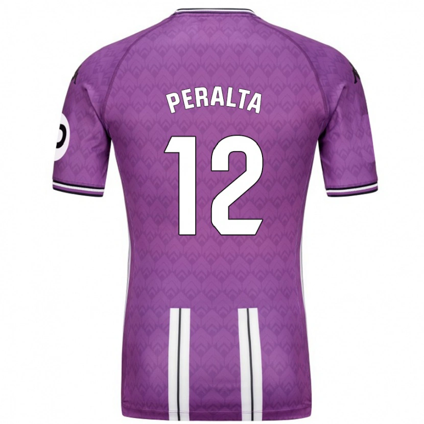 Danxen Hombre Camiseta Fernando Peralta #12 Púrpura Blanco 1ª Equipación 2024/25 La Camisa