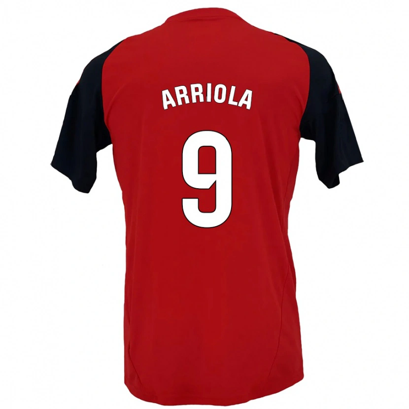 Danxen Hombre Camiseta Marcos Arriola #9 Rojo Negro 1ª Equipación 2024/25 La Camisa
