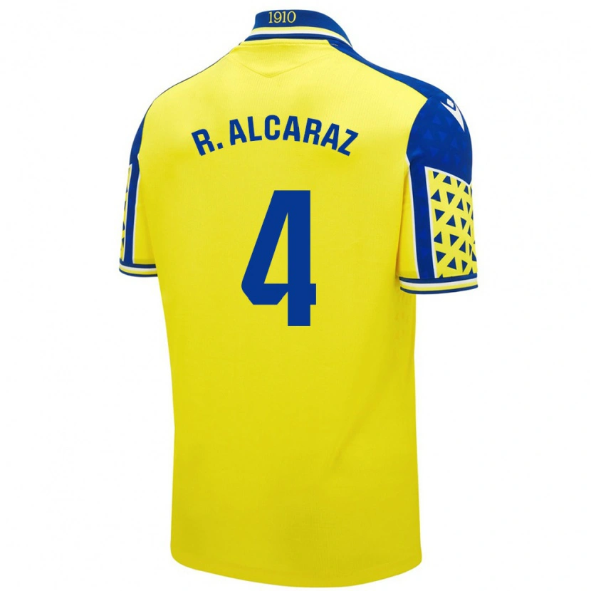 Danxen Hombre Camiseta Rubén Alcaraz #4 Amarillo Azul 1ª Equipación 2024/25 La Camisa