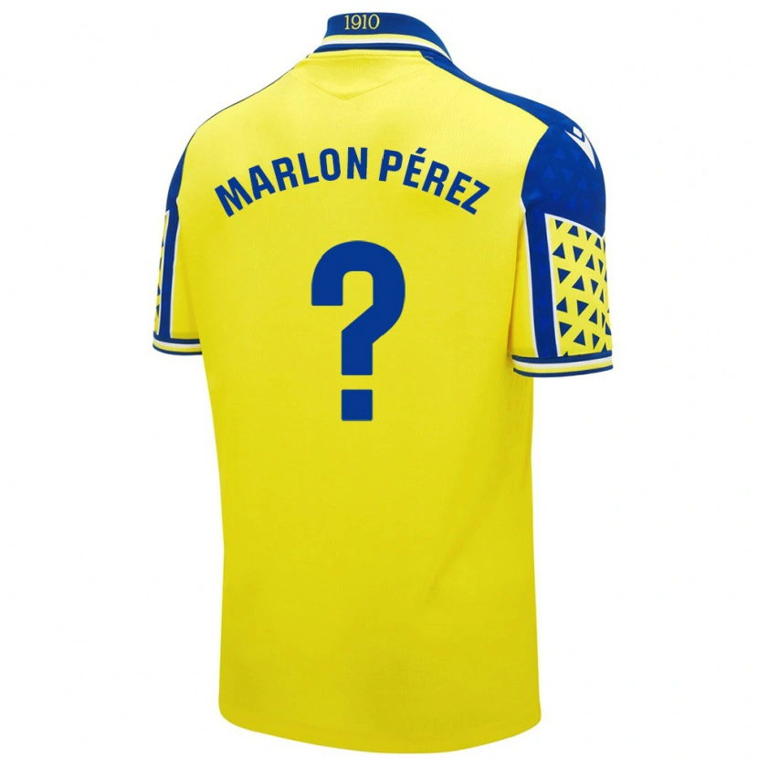 Danxen Hombre Camiseta Marlon Pérez #0 Amarillo Azul 1ª Equipación 2024/25 La Camisa