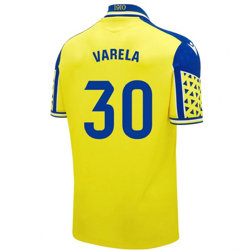 Danxen Hombre Camiseta Brandon Varela #30 Amarillo Azul 1ª Equipación 2024/25 La Camisa