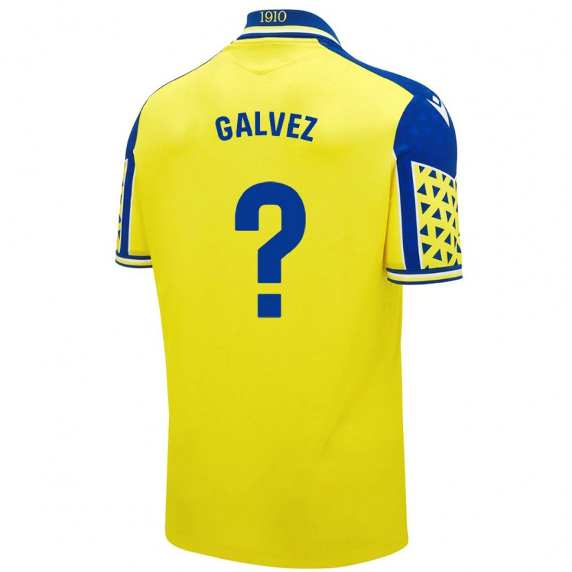 Danxen Hombre Camiseta Gonzalo Gálvez #0 Amarillo Azul 1ª Equipación 2024/25 La Camisa