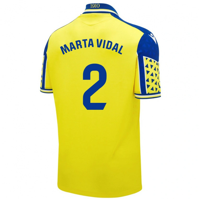 Danxen Hombre Camiseta Marta Vidal Vela #2 Amarillo Azul 1ª Equipación 2024/25 La Camisa