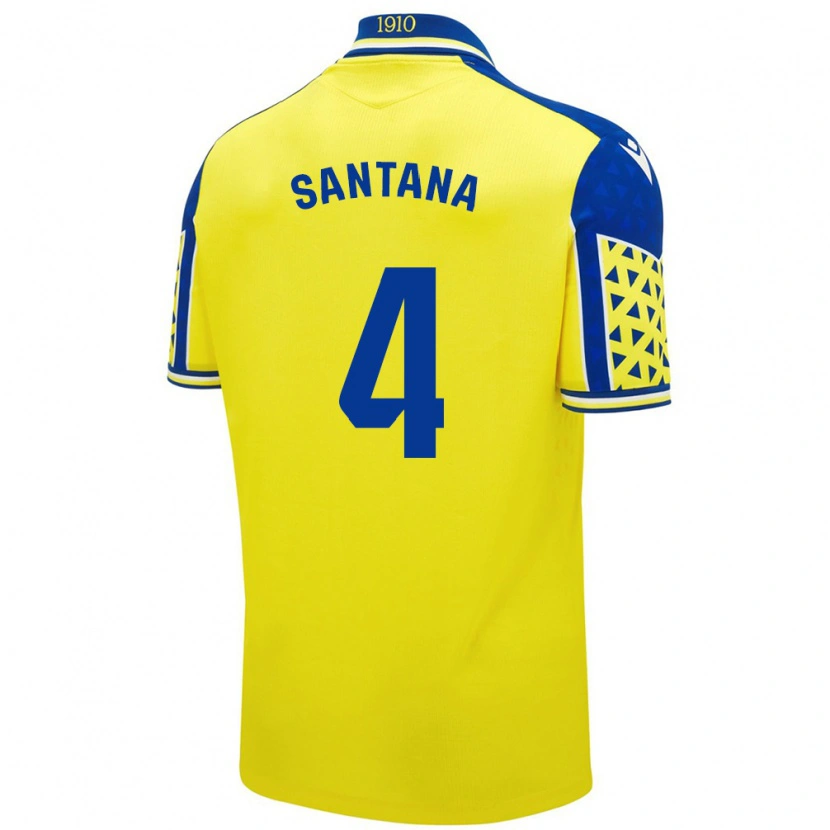 Danxen Hombre Camiseta María Del Carmen Santana Vázquez #4 Amarillo Azul 1ª Equipación 2024/25 La Camisa