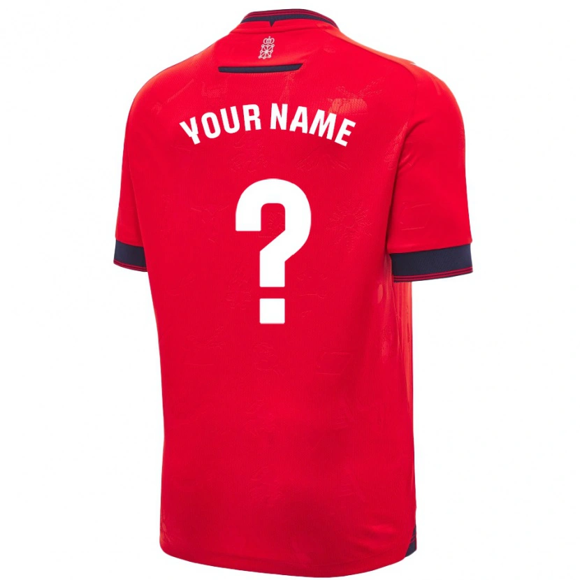 Danxen Hombre Camiseta Su Nombre #0 Rojo Blanco 1ª Equipación 2024/25 La Camisa