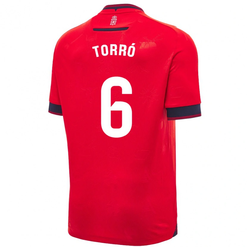 Danxen Hombre Camiseta Lucas Torró #6 Rojo Blanco 1ª Equipación 2024/25 La Camisa