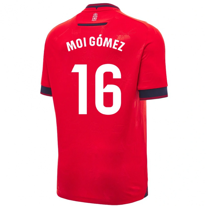 Danxen Hombre Camiseta Moi Gómez #16 Rojo Blanco 1ª Equipación 2024/25 La Camisa