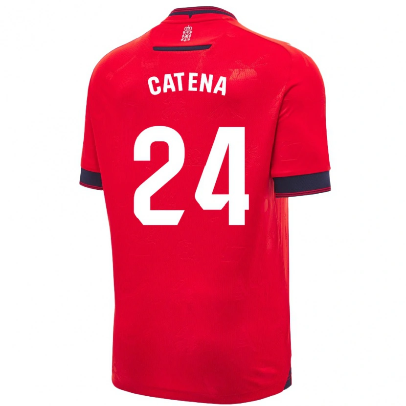 Danxen Hombre Camiseta Alejandro Catena #24 Rojo Blanco 1ª Equipación 2024/25 La Camisa