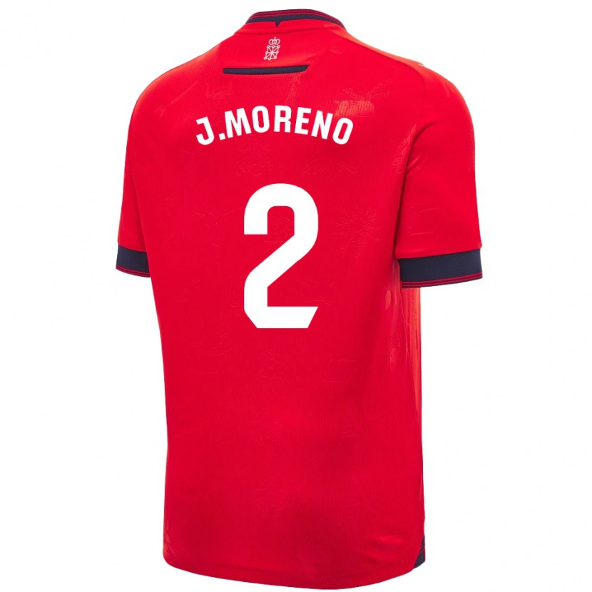 Danxen Hombre Camiseta Jorge Moreno #2 Rojo Blanco 1ª Equipación 2024/25 La Camisa