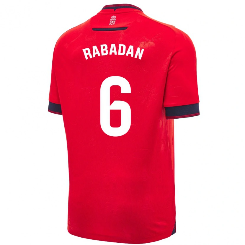 Danxen Hombre Camiseta David Rabadán #6 Rojo Blanco 1ª Equipación 2024/25 La Camisa