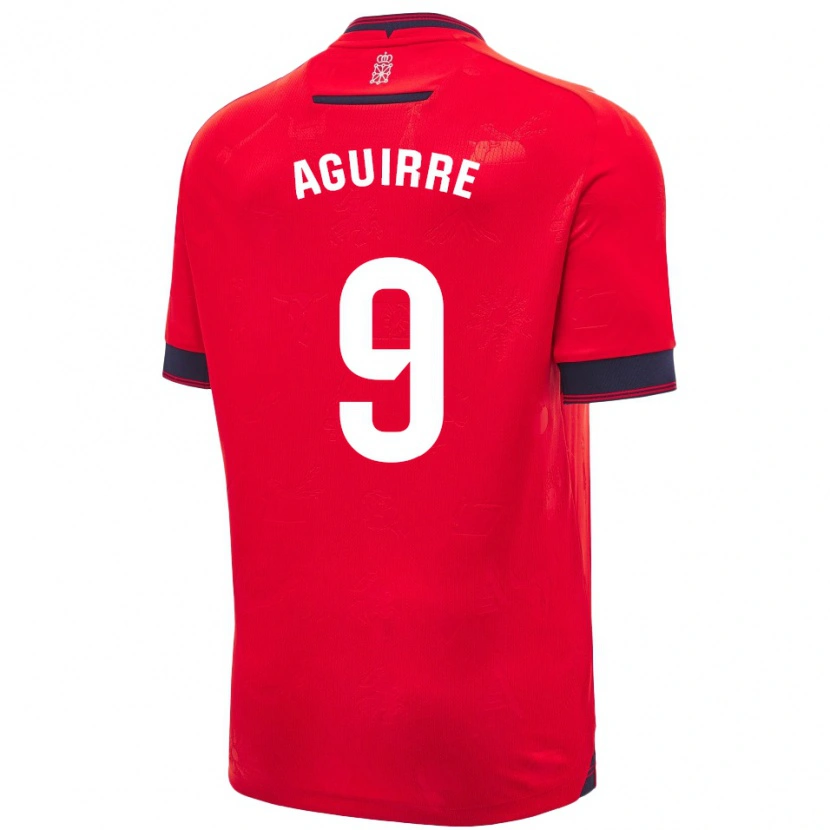 Danxen Hombre Camiseta Jorge Aguirre #9 Rojo Blanco 1ª Equipación 2024/25 La Camisa