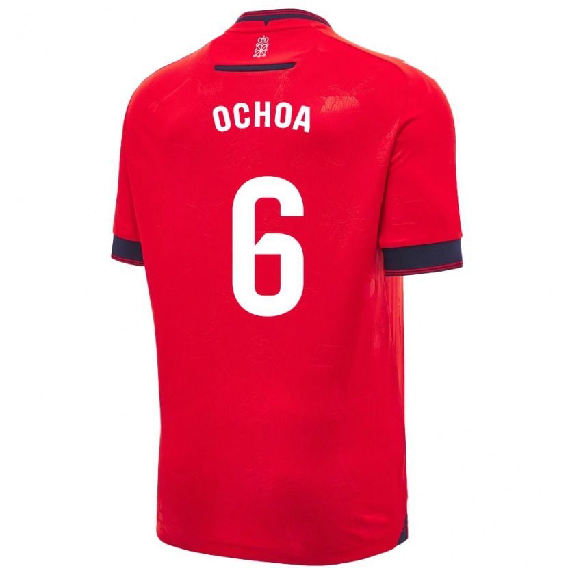 Danxen Hombre Camiseta Celia Ochoa Ibañez #6 Rojo Blanco 1ª Equipación 2024/25 La Camisa