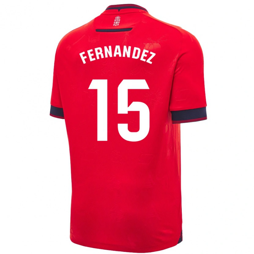 Danxen Hombre Camiseta Leyre Fernández Sánchez #15 Rojo Blanco 1ª Equipación 2024/25 La Camisa