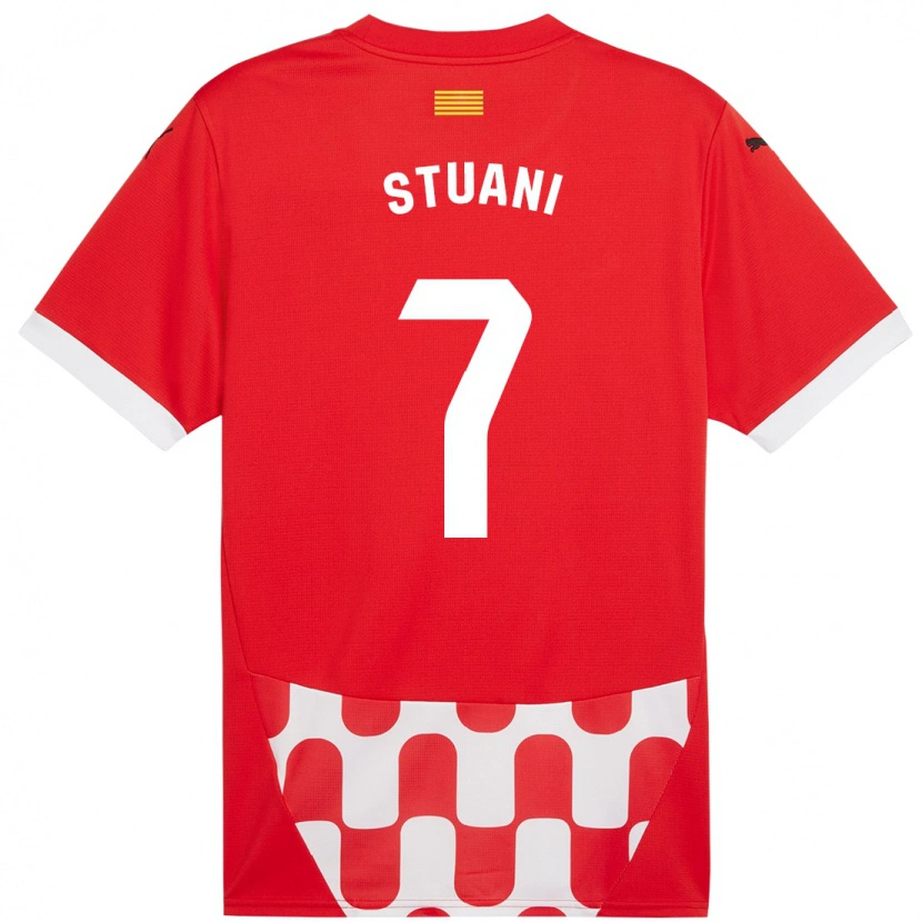 Danxen Hombre Camiseta Cristhian Stuani #7 Rojo Blanco 1ª Equipación 2024/25 La Camisa