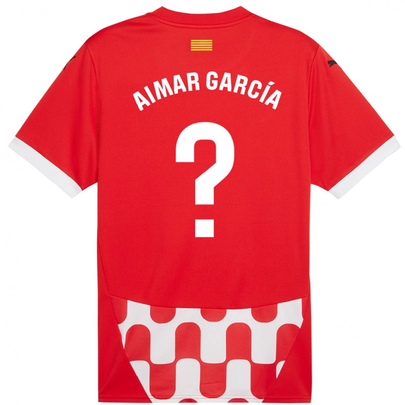 Danxen Hombre Camiseta Aimar García #0 Rojo Blanco 1ª Equipación 2024/25 La Camisa