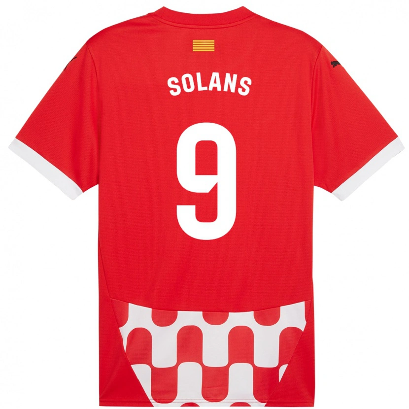 Danxen Hombre Camiseta Sergi Solans #9 Rojo Blanco 1ª Equipación 2024/25 La Camisa