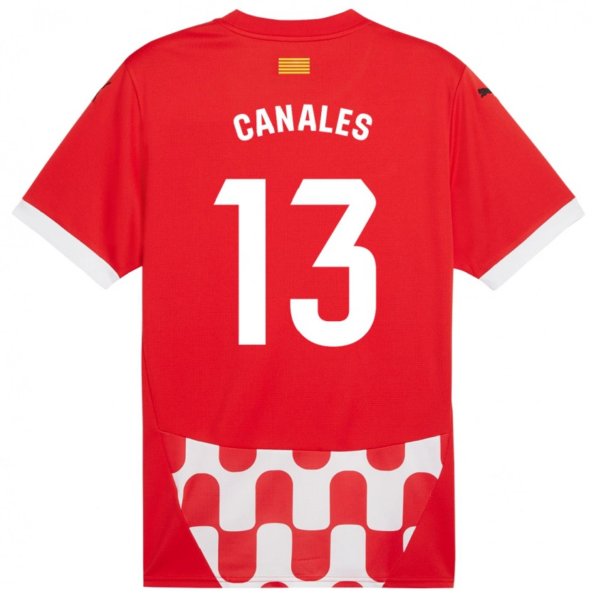 Danxen Hombre Camiseta Juanvi Canales #13 Rojo Blanco 1ª Equipación 2024/25 La Camisa