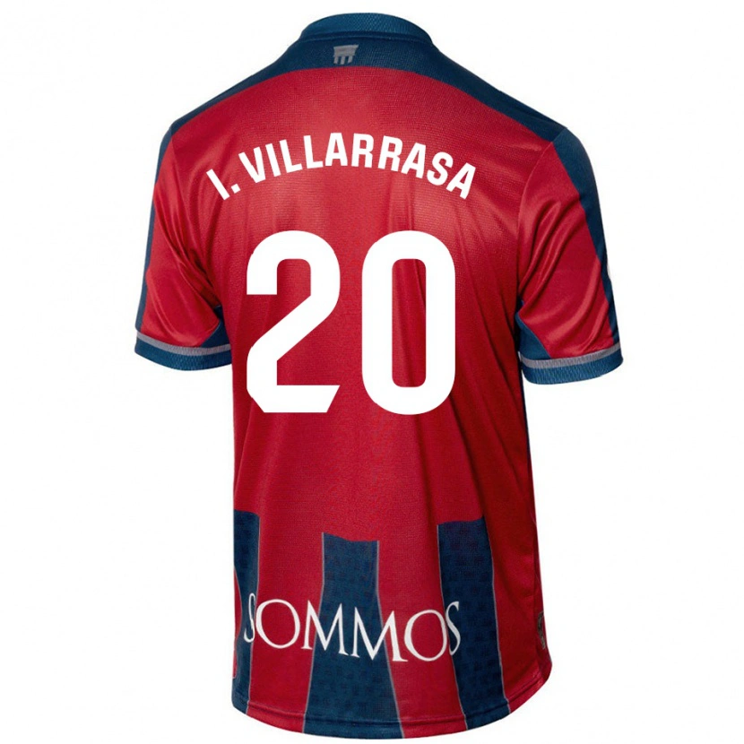 Danxen Hombre Camiseta Ignasi Vilarrasa #20 Rojo Azul 1ª Equipación 2024/25 La Camisa