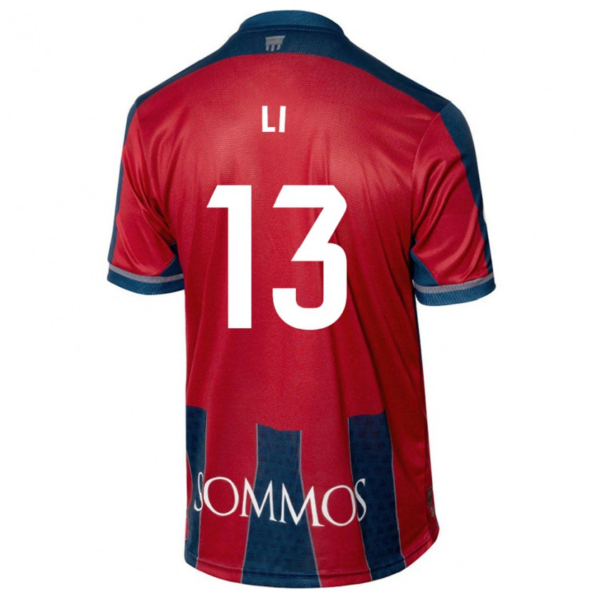 Danxen Hombre Camiseta Changyi Li #13 Rojo Azul 1ª Equipación 2024/25 La Camisa