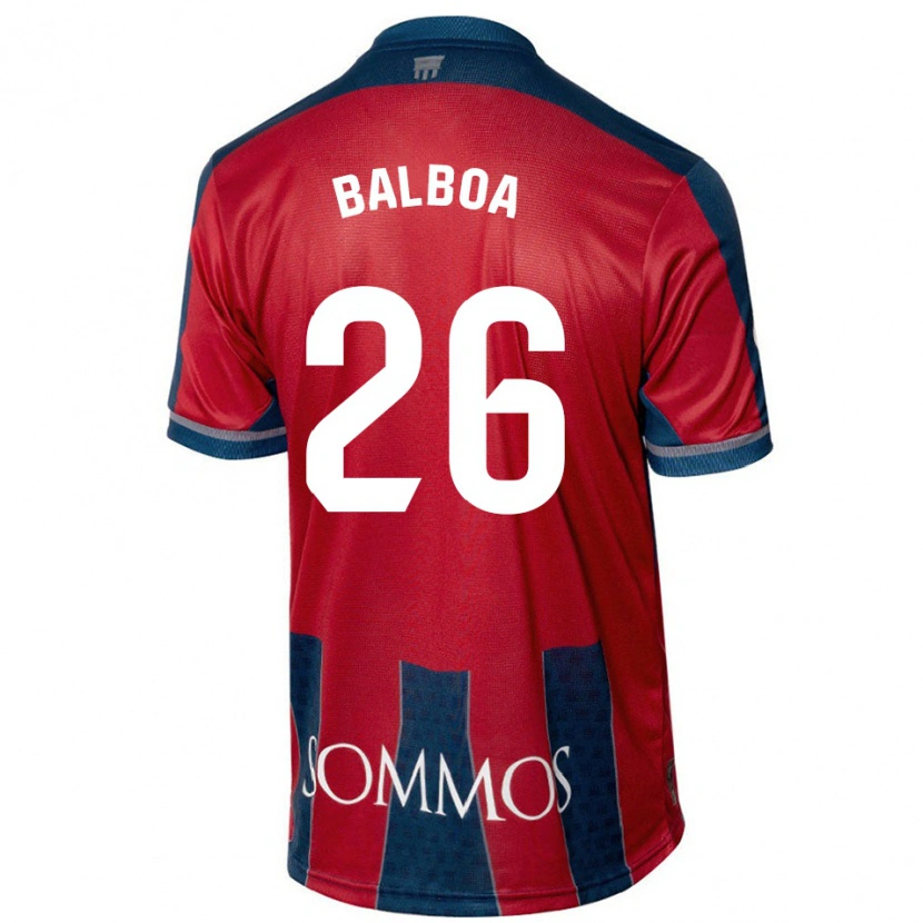 Danxen Hombre Camiseta Álex Balboa #26 Rojo Azul 1ª Equipación 2024/25 La Camisa