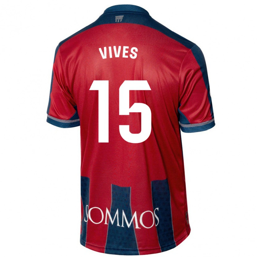 Danxen Hombre Camiseta Helena Vives #15 Rojo Azul 1ª Equipación 2024/25 La Camisa
