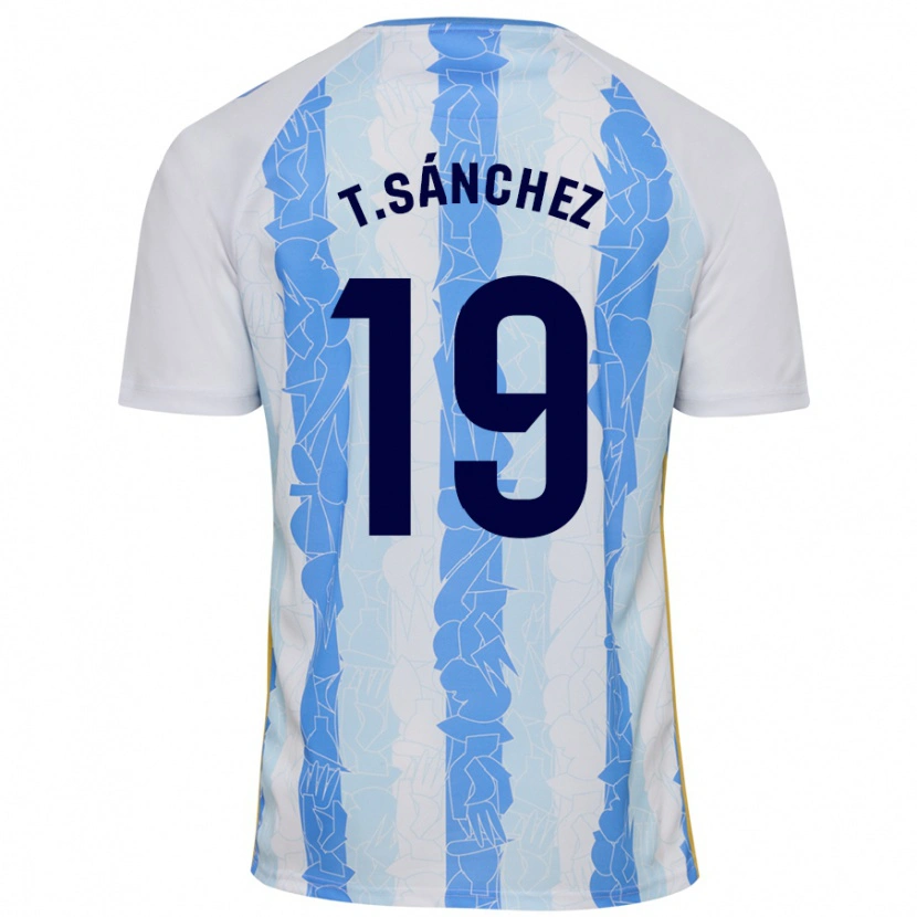 Danxen Hombre Camiseta Toni Sánchez #19 Blanco Azul 1ª Equipación 2024/25 La Camisa
