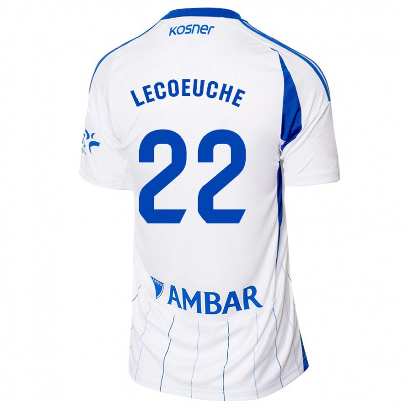 Danxen Hombre Camiseta Quentin Lecoeuche #22 Rojo Blanco 1ª Equipación 2024/25 La Camisa