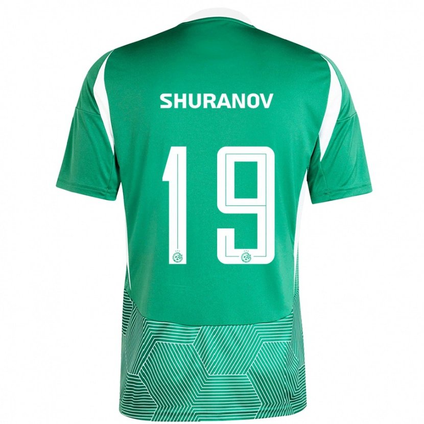 Danxen Hombre Camiseta Erik Shuranov #19 Verde Blanco 1ª Equipación 2024/25 La Camisa