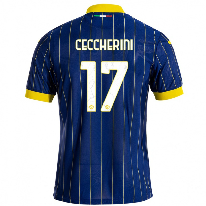 Danxen Hombre Camiseta Federico Ceccherini #17 Azul Amarillo 1ª Equipación 2024/25 La Camisa