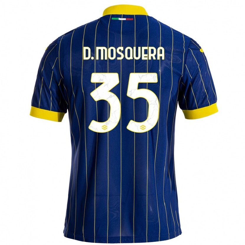 Danxen Hombre Camiseta Daniel Mosquera #35 Azul Amarillo 1ª Equipación 2024/25 La Camisa