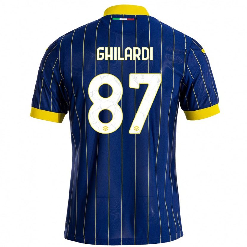 Danxen Hombre Camiseta Daniele Ghilardi #87 Azul Amarillo 1ª Equipación 2024/25 La Camisa