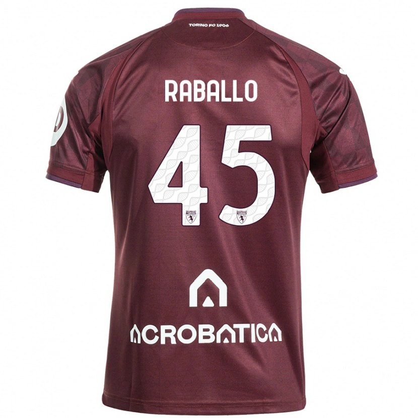 Danxen Hombre Camiseta Alessio Raballo #45 Granate Blanco 1ª Equipación 2024/25 La Camisa