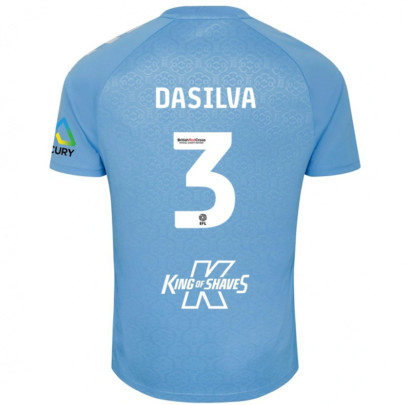 Danxen Hombre Camiseta Jay Dasilva #3 Azul Blanco 1ª Equipación 2024/25 La Camisa