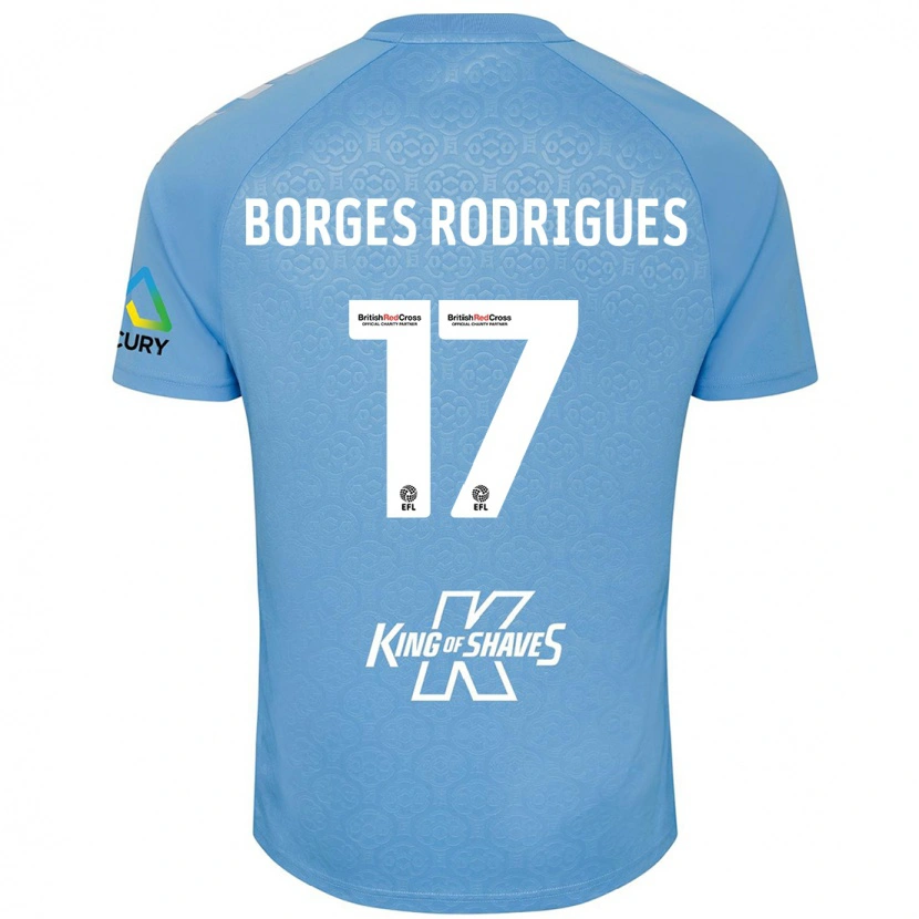 Danxen Hombre Camiseta Raphael Borges Rodrigues #17 Azul Blanco 1ª Equipación 2024/25 La Camisa