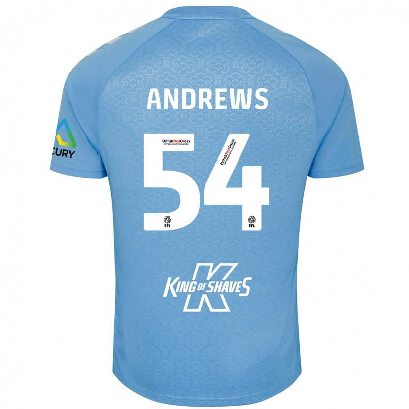 Danxen Hombre Camiseta Kai Andrews #54 Azul Blanco 1ª Equipación 2024/25 La Camisa