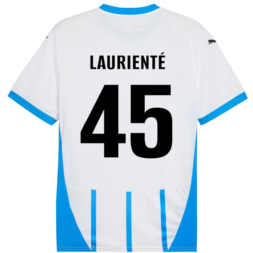 Danxen Hombre Camiseta Armand Laurienté #45 Blanco Azul 2ª Equipación 2024/25 La Camisa