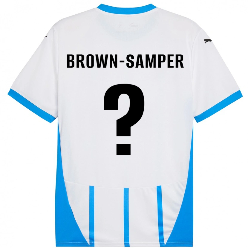 Danxen Hombre Camiseta Isaac Brown-Samper #0 Blanco Azul 2ª Equipación 2024/25 La Camisa