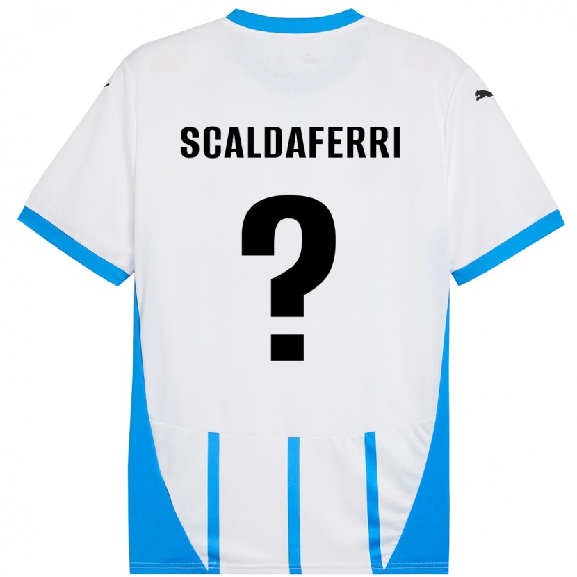 Danxen Hombre Camiseta Andrea Scaldaferri #0 Blanco Azul 2ª Equipación 2024/25 La Camisa