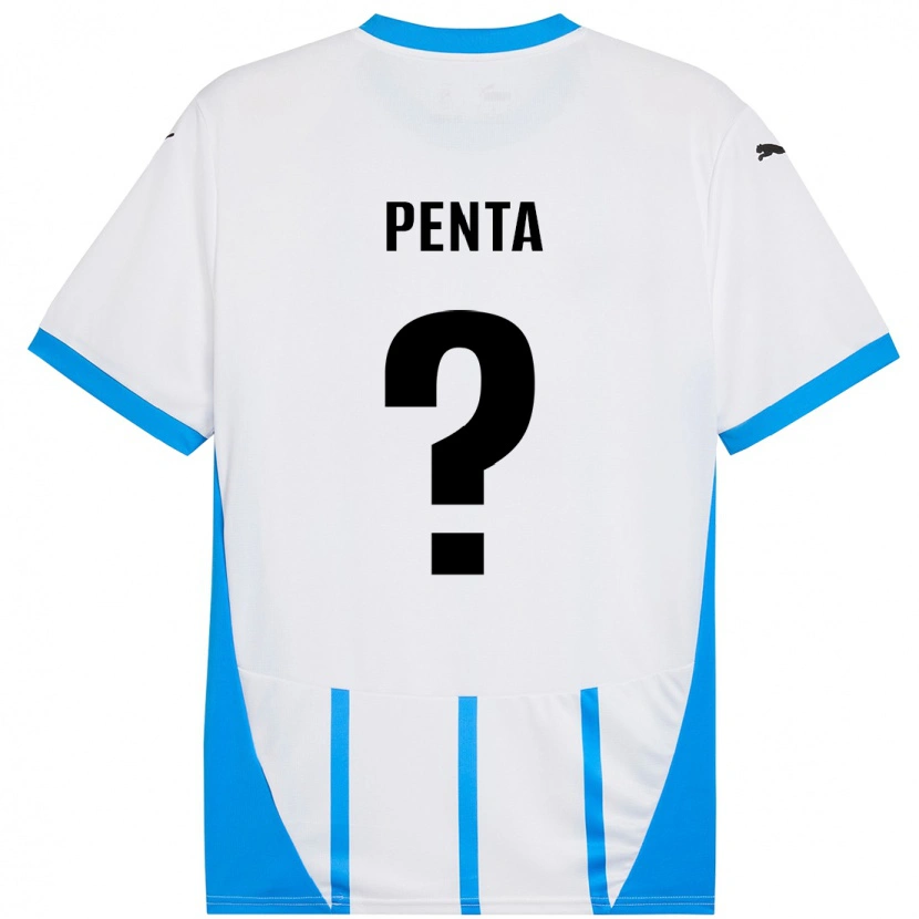 Danxen Hombre Camiseta Mattia Penta #0 Blanco Azul 2ª Equipación 2024/25 La Camisa