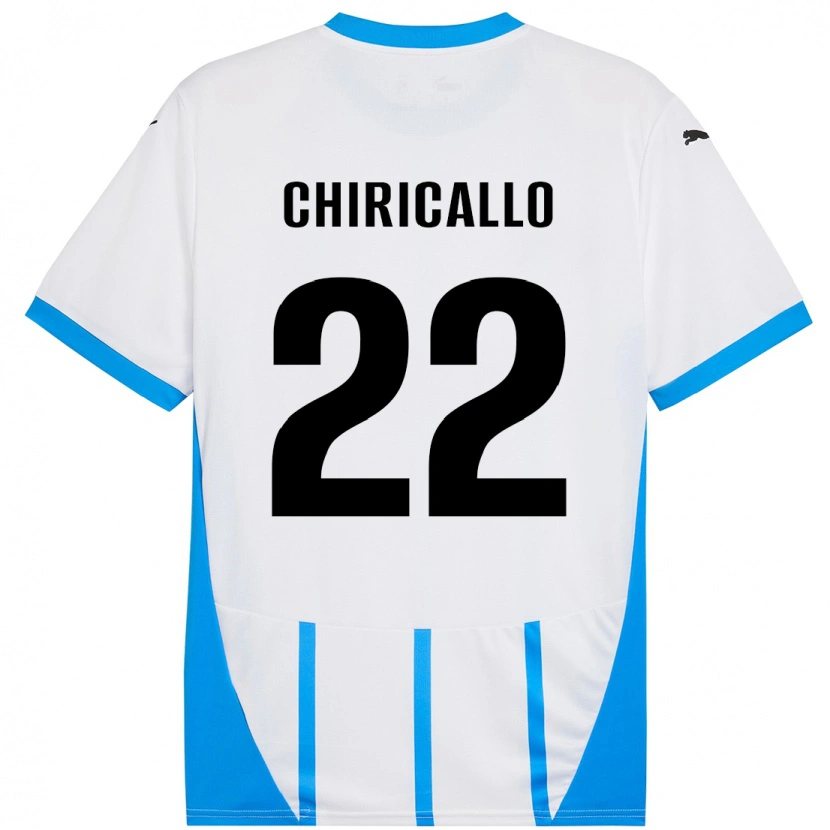 Danxen Hombre Camiseta Giovanni Chiricallo #22 Blanco Azul 2ª Equipación 2024/25 La Camisa