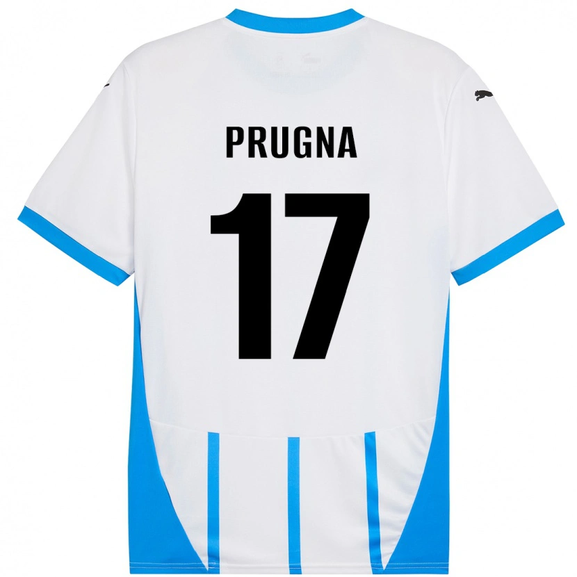 Danxen Hombre Camiseta Cecilia Prugna #17 Blanco Azul 2ª Equipación 2024/25 La Camisa