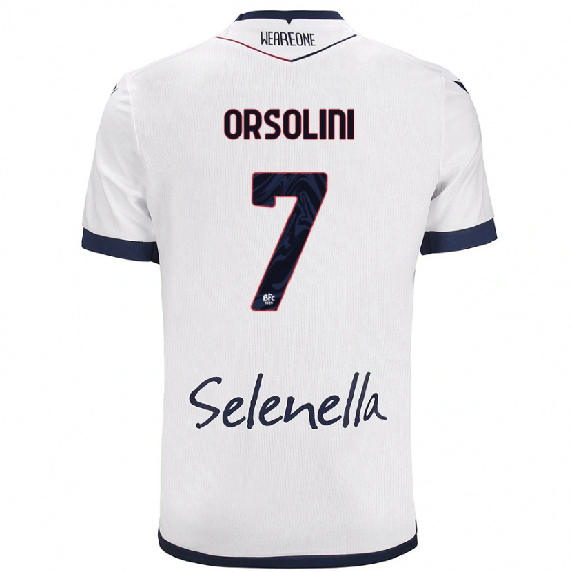 Danxen Hombre Camiseta Riccardo Orsolini #7 Blanco Azul Real 2ª Equipación 2024/25 La Camisa