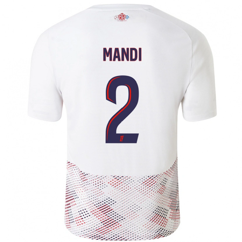 Danxen Hombre Camiseta Aïssa Mandi #2 Blanco Azul Real 2ª Equipación 2024/25 La Camisa