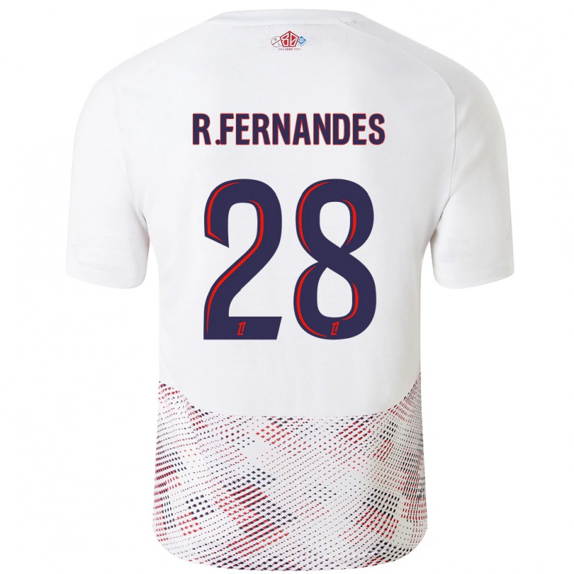 Danxen Hombre Camiseta Rafael Fernandes #28 Blanco Azul Real 2ª Equipación 2024/25 La Camisa