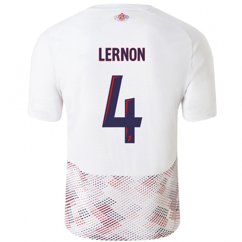 Danxen Hombre Camiseta Jessica Lernon #4 Blanco Azul Real 2ª Equipación 2024/25 La Camisa