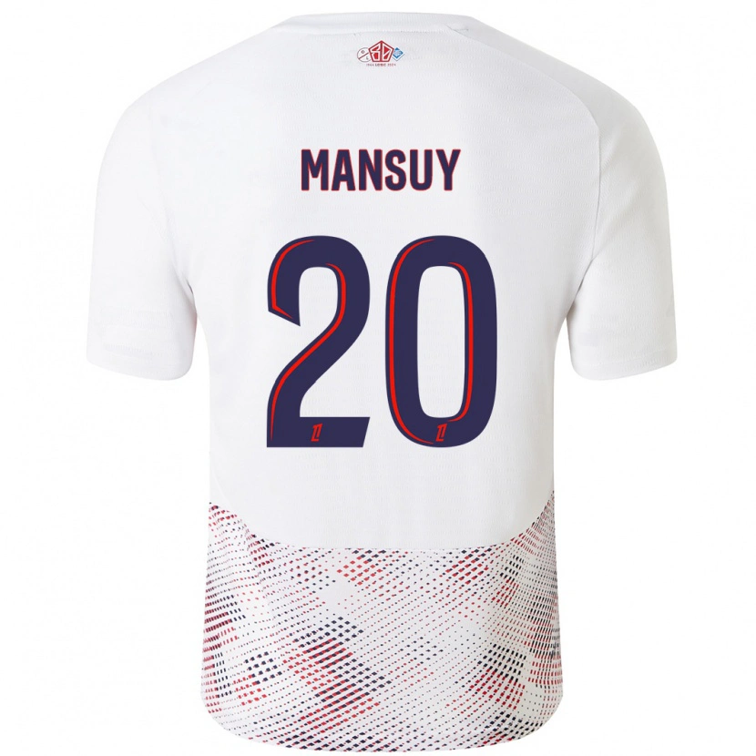 Danxen Hombre Camiseta Heloise Mansuy #20 Blanco Azul Real 2ª Equipación 2024/25 La Camisa