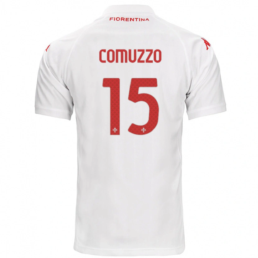 Danxen Hombre Camiseta Pietro Comuzzo #15 Blanco 2ª Equipación 2024/25 La Camisa