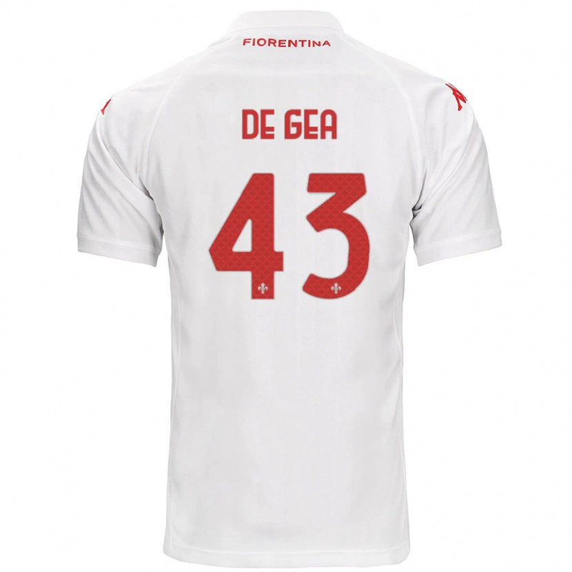 Danxen Hombre Camiseta David De Gea #43 Blanco 2ª Equipación 2024/25 La Camisa