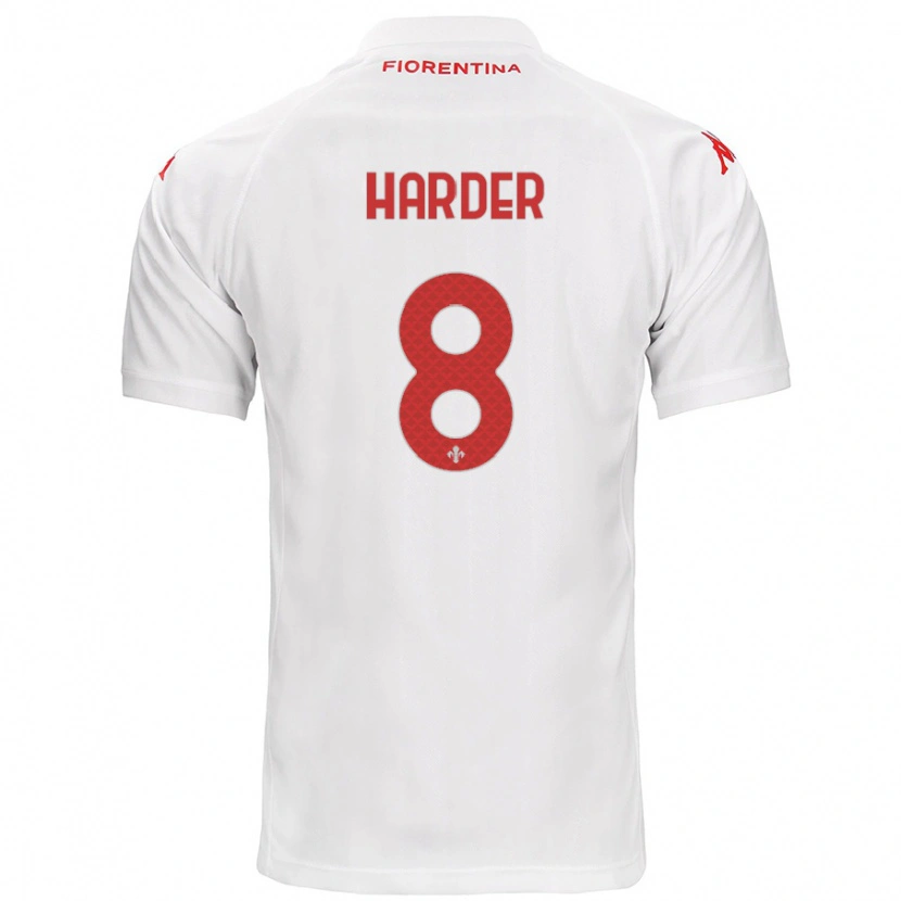 Danxen Hombre Camiseta Jonas Harder #8 Blanco 2ª Equipación 2024/25 La Camisa