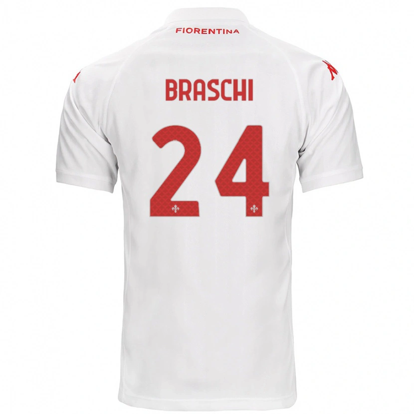 Danxen Hombre Camiseta Riccardo Braschi #24 Blanco 2ª Equipación 2024/25 La Camisa